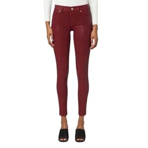 Hudson Nico Cabernet Red Skinny Jeans Coated Mid-Rise 2010s Size 6/28